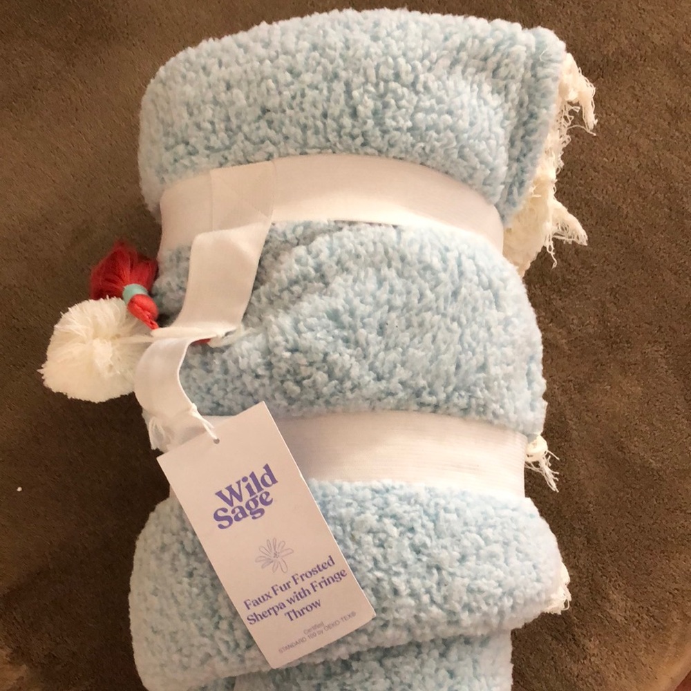 Faux Sherpa throw blanket